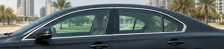 Car window before tinting Dubai – no tint installed